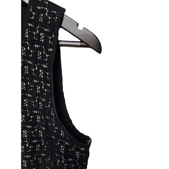 Ann Taylor Black Crochet Overlay Sleeveless Tank Top Shirt Women's Size Medium - Picture 3 of 7